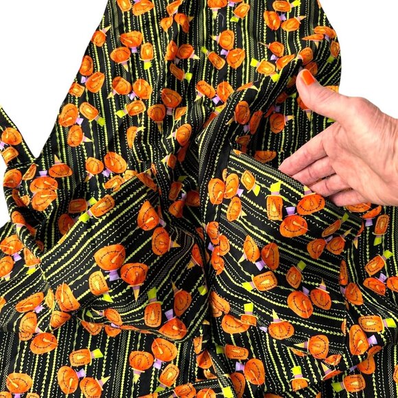 Vintage Handmade Halloween Apron Jack O Lanterns Pockets Baking Trick Treat New - Picture 6 of 12